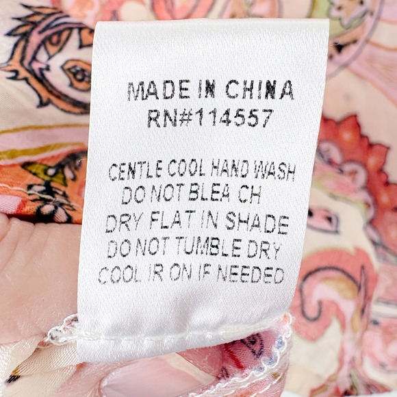 THML Paisley Boho Babydoll Blouse Top Womens XS Peasant Cottage Romantic Resort - Picture 8 of 8